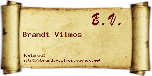 Brandt Vilmos névjegykártya